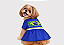 Vestido Pet Copa Brasil Azul Premium Gaby Moda Pet - Venda Atacado - Imagem 1