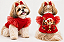 Camiseta Pet Natalina Canelada 100% Algodão com Babado de Tule | Atacado Gaby Feulo - Imagem 1