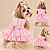 Vestido Pet Petit Belle Rosa 100% Algodão com Botão de Pressão | Coleção Petit Atacado Gaby Feulo - Imagem 2
