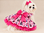 Vestido Pet Princesa Rosa Natalino em Oxford com Estampa Digital e Tule | Atacado - Imagem 1