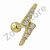Raio cravejado prata dourado 8mm - Imagem 1