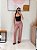 Calça Rosa Risca de Giz Alfaiataria Confortável - C9001 - Imagem 3