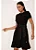 Vestido Clássico em Alfaiataria Pespontado Preto Angelita LEKAZIS - Imagem 3