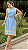 VESTIDO CURTO RETO AZUL MARROM - Imagem 1