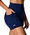 Bermuda Ciclista Feminina Cintura Alta Com Bolso Lateral Fitness - Marinho - Imagem 1