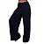 Calça Feminina Wide Leg Pantalona Cintura Alta com Bolso de Moletinho - Preto - Imagem 1