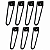 kit 7 Pés De Ferro Hairpin Legs 20cm Preto Medcombo Para Mesa - Imagem 1