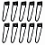kit 10 Pés De Ferro Hairpin Legs 20cm Preto Medcombo Para Mesa - Imagem 1