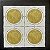 Quadra de Selos Comemorativos do Brasil - Centenario da 1a.Medalha de Ouro em Jogos Olimpicos - 2020- Mint - ref.2103 - Imagem 1