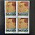Quadra de Selos Comemorativos do Brasil - Homenagem ao Presidente Juscelino Kubitschek - 1986 - Mint - ref.2260 - Imagem 1