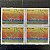 Quadra de Selos Comemorativos do Brasil - Congressos Mundiais de Gastroenterologia em SP - 1986 - Mint - ref.2270 - Imagem 1