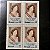 Quadra de Selos Comemorativos do Brasil - Visita de S.M.Elizabeth II - Rainha da Inglaterra - 1968 - Novo - ref.2716 - Imagem 1