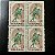 Quadra de Selos Comemorativos do Brasil - II Campeonato Mundial Feminino de Basquetebol- RJ - 1957 - Novo - ref.2721 - Imagem 1