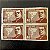 Quadra de Selos Comemorativos do Brasil - Visita do Presidente do Chile Gabriel Gonzalez Videla - 1947 - Novos - ref.2833 - Imagem 1