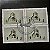 Quadra de Selos Comemorativos do Brasil - Natal 88 - Arte Origami - Igreja - 1988 - com carimbo comemorativo - ref.2951 - Imagem 1