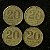 04 Moedas do Brasil - 20 Centavos - 1947 - Getulio Vargas - Aluminio Bronze - Mbc - ref.3138 - Imagem 1