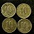 04 Moedas do Brasil - 10 Centavos - 1953 - Jose Bonifacio - Aluminio Bronze - Mbc - ref.3161 - Imagem 1