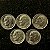 05 Moedas Estrangeiras - USA 1 Dime - 1986-2000-1980-2014-2005 - Mbc - ref.3193 - Imagem 2