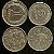 04 Moedas Estrangeira - Argentina 1957 - Reino Unido 2007 - Grecia 1984 - Portugal 1981 - Mbc - ref.3260 - Imagem 1