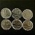 06 Moedas do Brasil 10 Cruzeiros - 1980-81-82-83-84-85 - Aço Inoxidavel - Mbc - ref.3287 - Imagem 1