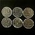 06 Moedas do Brasil - 10 Cruzeiros - 1980-81-82-83-84-85 - Aço Inoxidável - Mbc - ref.3332 - Imagem 1