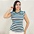 Blusa Malha Listrada Feminina Modelo Muscle Estilosa Tendência Casual - Imagem 2