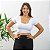 Blusa Top Cropped Suplex Com Manga Decote Quadrado E Bojo - Imagem 2