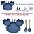 Kit de Alimentação para Bebês de Silicone 6 Peças Caranguejinho Divertido Cor:Az - Imagem 6
