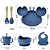 Kit de Alimentação para Bebês de Silicone 6 Peças Caranguejinho Divertido Cor:Az - Imagem 4