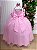 Vestido Banana Club Longo Doce Elegancia Rosa Chiclete - Imagem 2