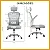 Cadeira De Escritório Ergonômica Giratória Boston G100 Com Estofado Mesh Luvinco Com Ajuste Lombar - Imagem 7
