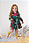 Vestido Infantil Verde Estampado Nanai Manga Longa - Imagem 1