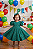 Vestido Infantil Verde Botânico Manga Bufante Milon - Imagem 1