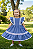 Vestido Infantil Azul com Babados e Renda Barbara Kids - Imagem 1