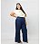 calca jeans wide leg plus size azul com nervuras 58 - Imagem 1