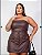 Cropped couro marrom gg - Imagem 1