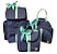 Kit Bolsa Maternidade e Mochila Azul/Verde Luxo 3 Bolsas Laço - Imagem 1