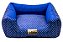 Cama Quadrada para Cachorro ou Gato Luppet Luxo Azul Poa Tamanho:G - Imagem 1