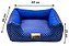 Cama Quadrada para Cachorro ou Gato Luppet Luxo Azul Poa Tamanho:G - Imagem 3