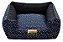 Cama Quadrada para Cachorro ou Gato Luppet Luxo Azul Ossinho Tamanho:M - Imagem 3
