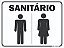 Placa Banheiro Unisex Toalete Sanitário Homem Mulher - Imagem 1