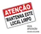 Placa Aviso Mantenha Este Local Limpo 20x25 - Imagem 2