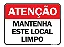 Placa Aviso Mantenha Este Local Limpo 20x25 - Imagem 1