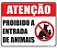 Placa de Sinalização Proibido A Entrada De Animais 20x25 - Imagem 1
