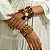 PULSEIRA DE MADEIRA BOÊMIA COM PEDRAS, ESTILO ÁRVORE DA SORTE, PINGENTE DE FRANJAS, BRACELETES EM CAMADAS - Imagem 8