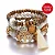 PULSEIRA DE MADEIRA BOÊMIA COM PEDRAS, ESTILO ÁRVORE DA SORTE, PINGENTE DE FRANJAS, BRACELETES EM CAMADAS - Imagem 5