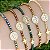 PULSEIRA FEMININA ESTILO BOÊMIO COM RETRATO CRUZADO E CONTAS REDONDAS DUPLA FACE - Imagem 1