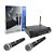 Kit 2 Microfone Sem Fio Receptor Palestra Karaoke 641,00Mhz - Imagem 1