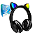 Fone De Ouvido Bluetooth Gatinho Cartão Micro Rgb Preto - Imagem 1