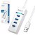 Hub Multiplicador Usb 3.0 4 Portas Com Led Azul 5Gbps Branco - Imagem 1
